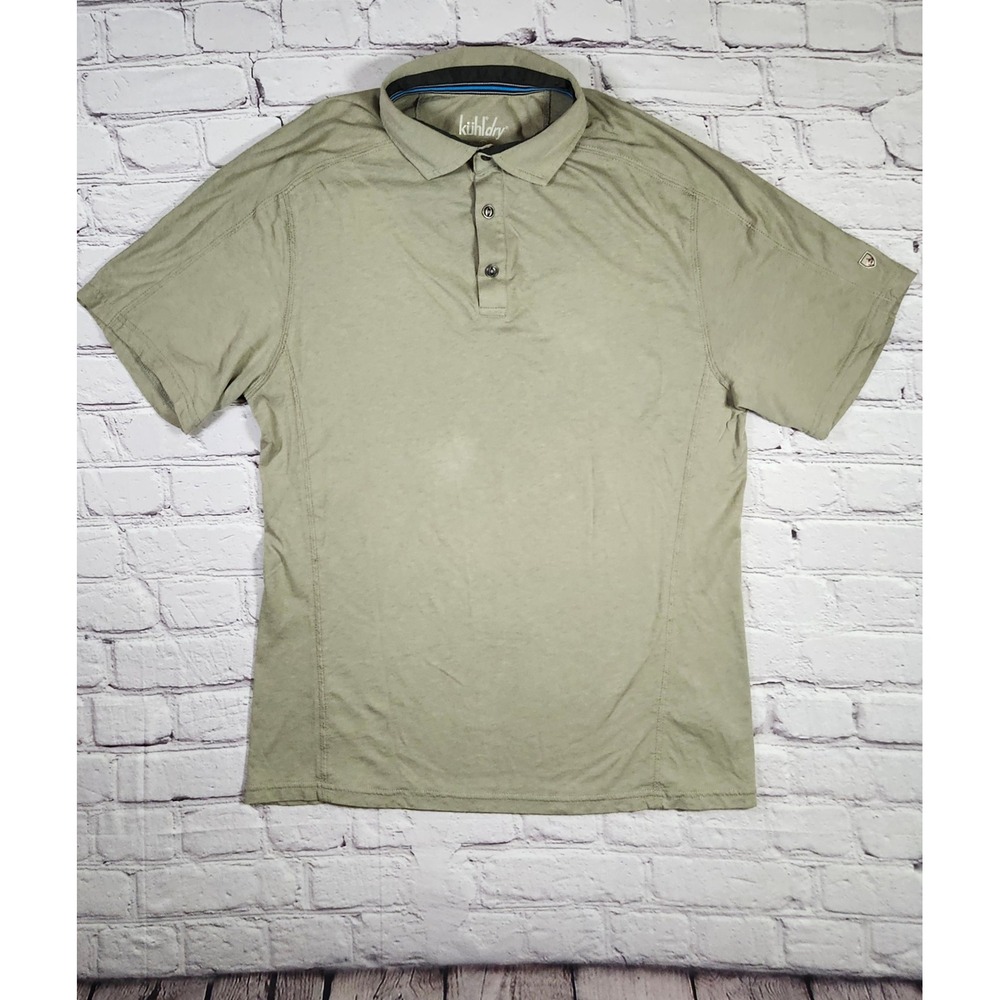 Kuhl Kuhlry Mens Large Wildfibre Hiking Organic Cotton Tencel Blend Polo Shirt